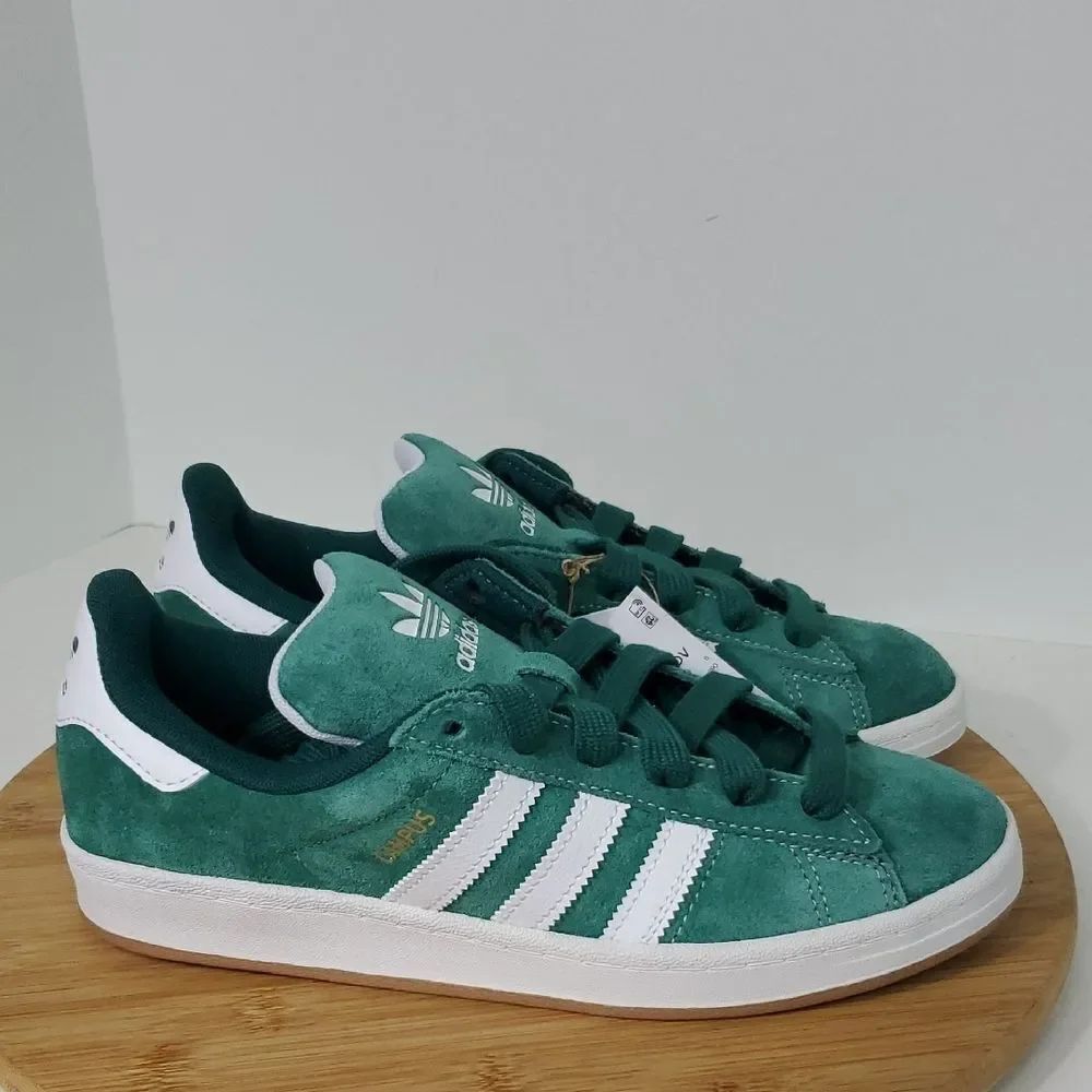 Adidas Campus ADV Green and White Suede Shoes W 7.5 /M 6.5 NIB
